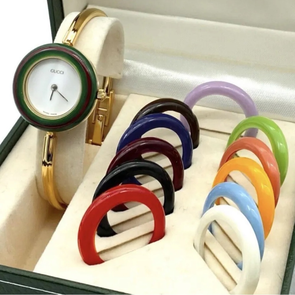 14k Gold Gucci Watch Vintage RARE Bracelet Highly Collectible with Bezels